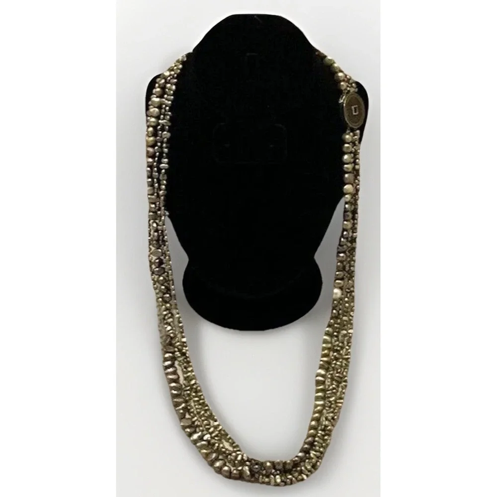 VTG Multi Strand Pearl Necklace Chunky Statement Asian Sterling Silver Coin MCM